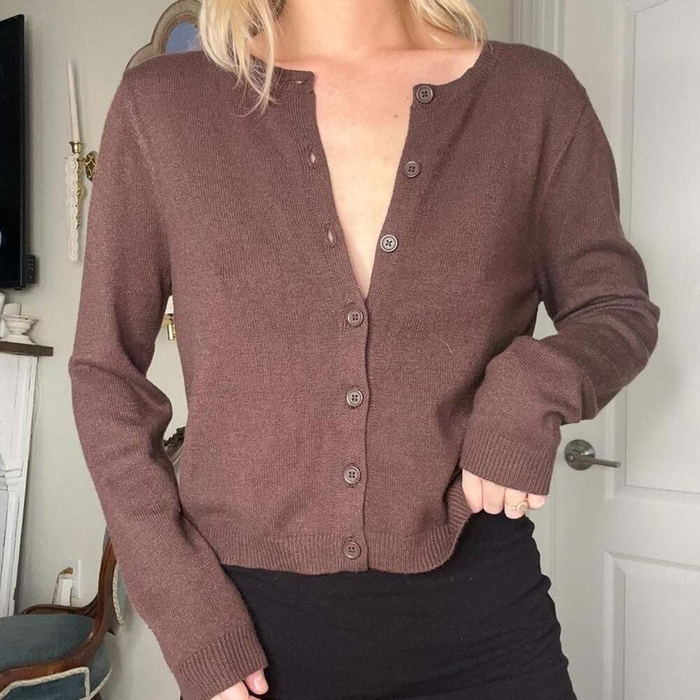 Beverly and Beck Brown Button Up Cardigan